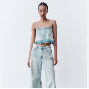 NWT ZARA Denim Crop Top